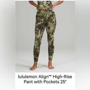 Lululemon Align high-rise pants with pockets 25” size 16